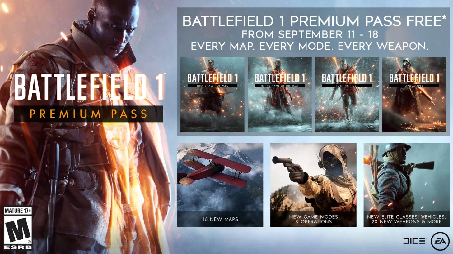 Free Premium Passes for Battlefield 1 and 4