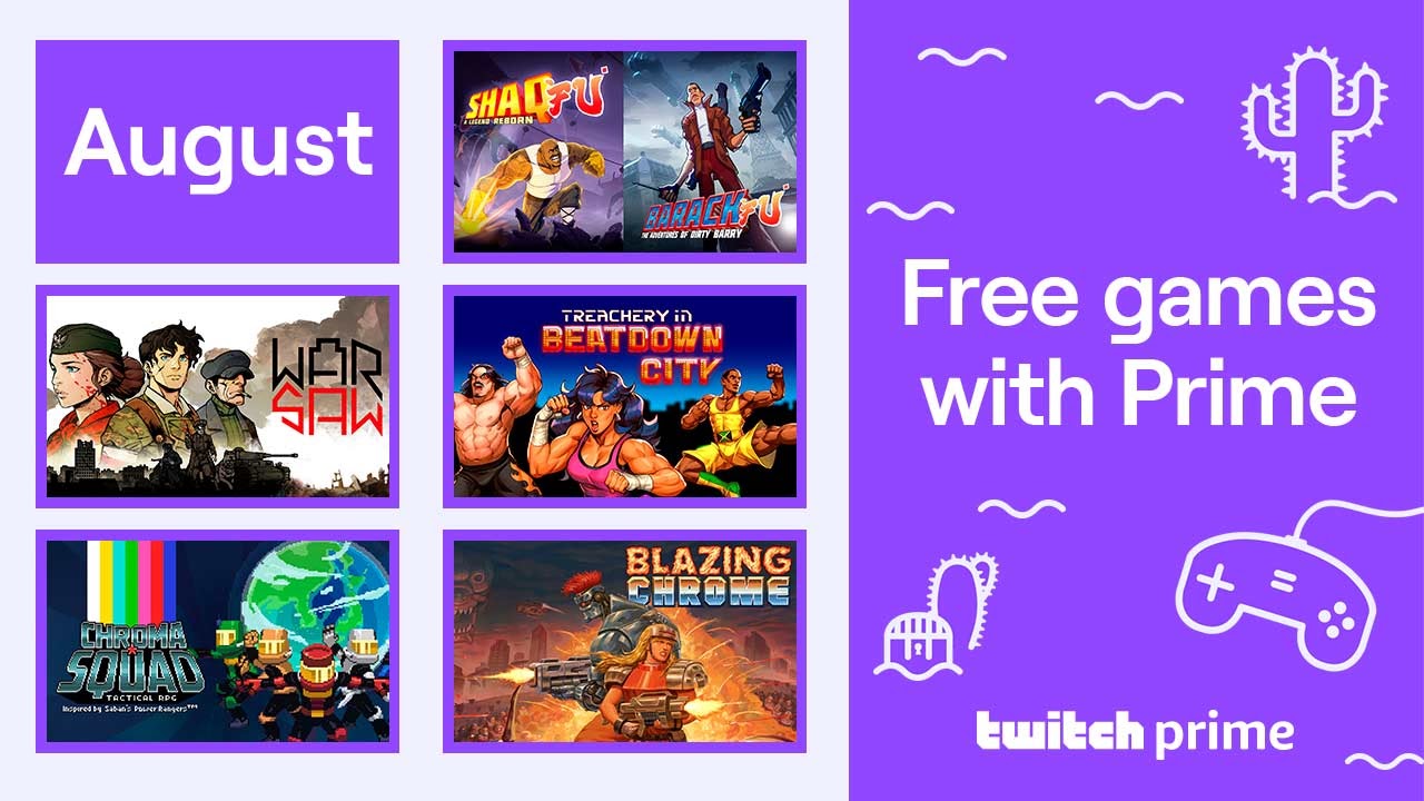 Free games with Twitch Prime for August 2020