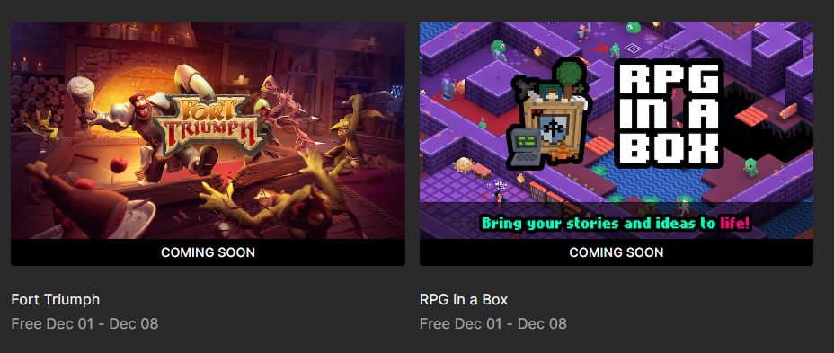 Free games on the Epic Games Store for November 2022